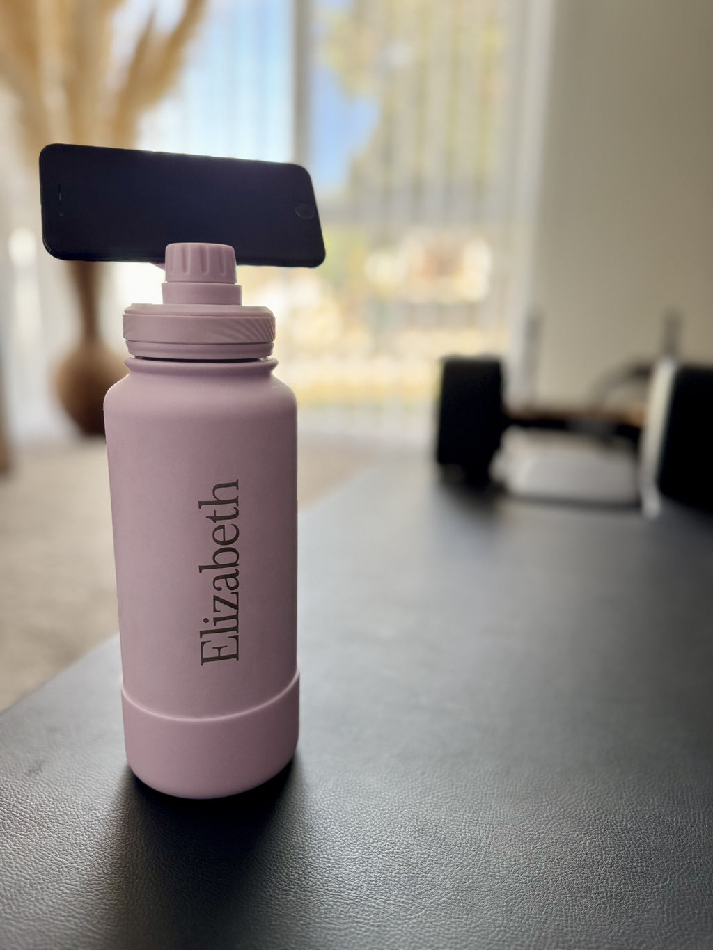 Athletica Wellness co Custom Water Bottle -dusty blue | 1L Magnetic Tumbler Flask
