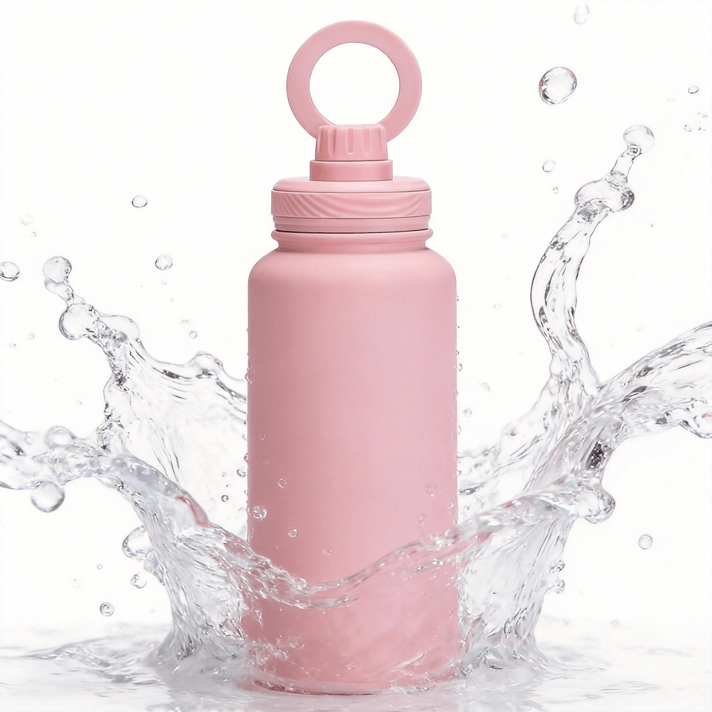 Athletica Wellness Co  Custom Water Bottle -Baby Pink | 1L Magnetic Tumbler Flask