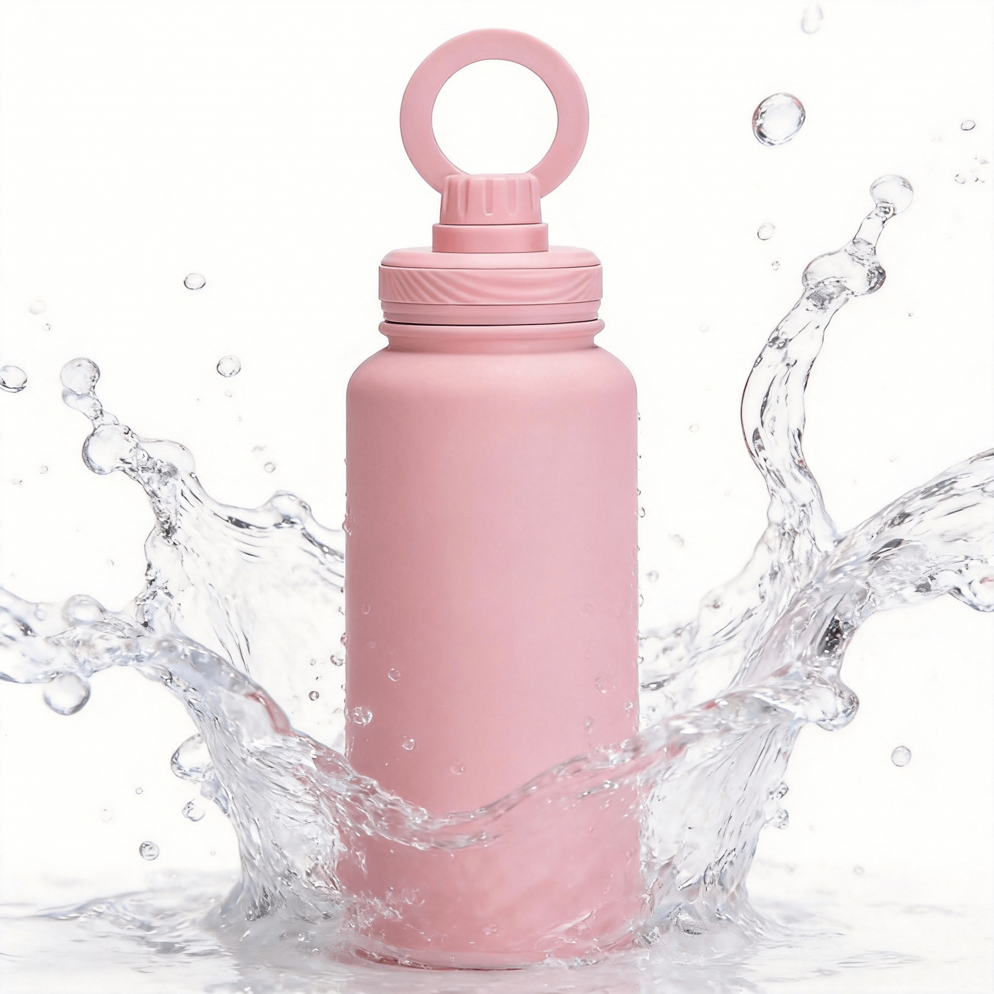 Athletica Wellness Co  Custom Water Bottle -Baby Pink | 1L Magnetic Tumbler Flask