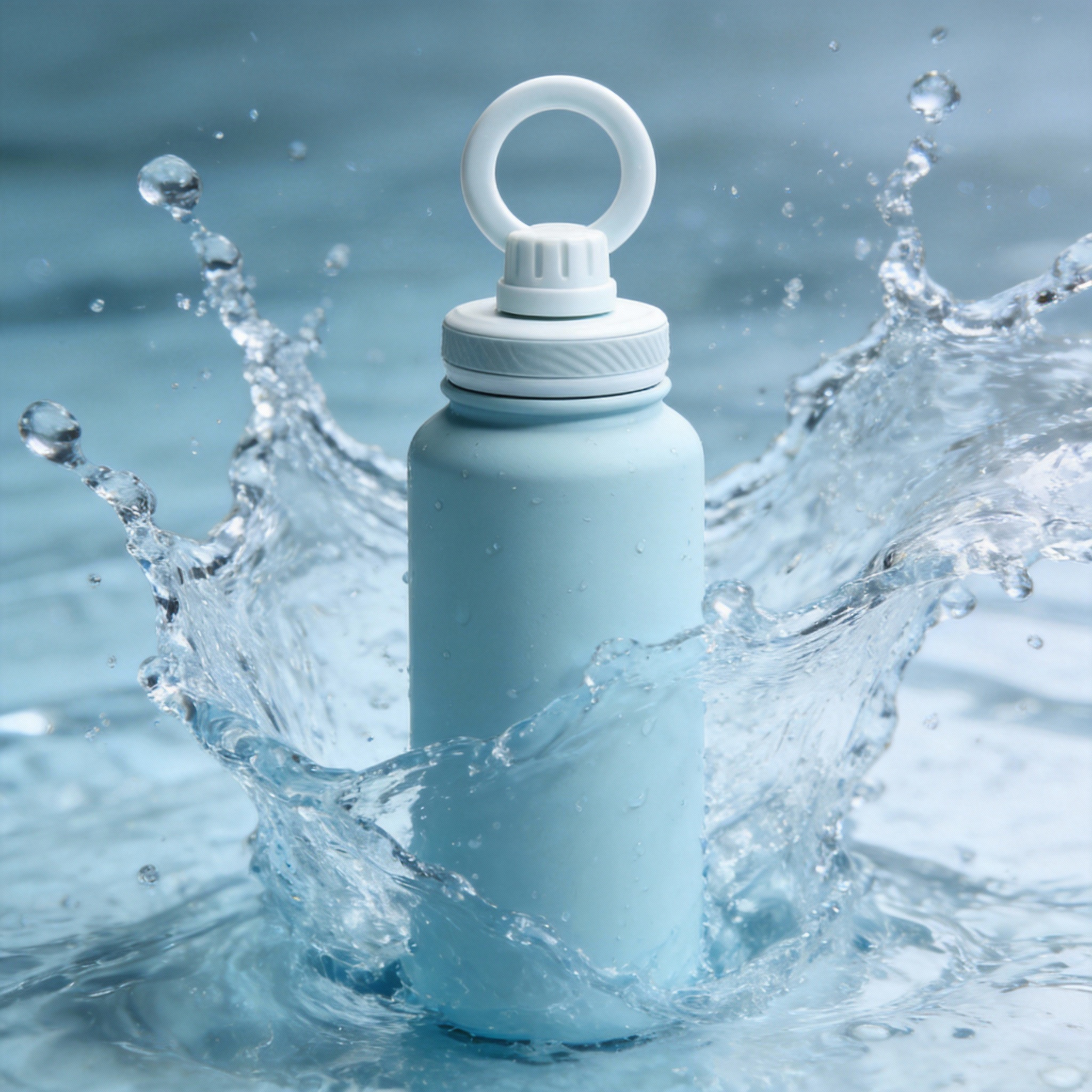 Athletica Wellness Co Custom Water Bottle - Baby Blue | 1L Magnetic Tumbler Flask