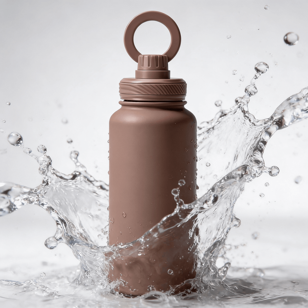 Athletica Wellness Co Custom Water Bottle - Brown| 1L Magnetic Tumbler Flask