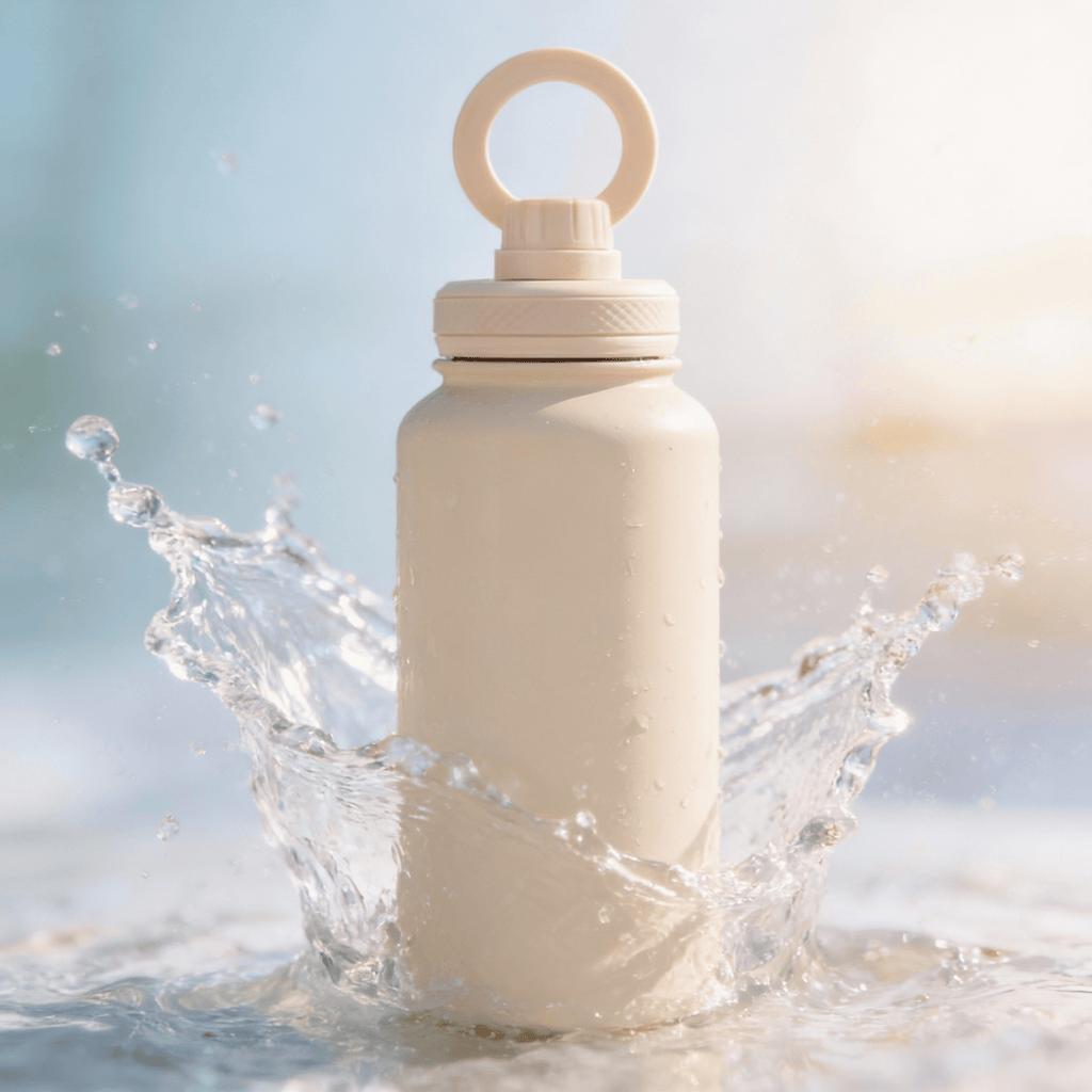 Athletica Wellness Co Custom Water Bottle - Oatmeal-| 1L Magnetic Tumbler Flask