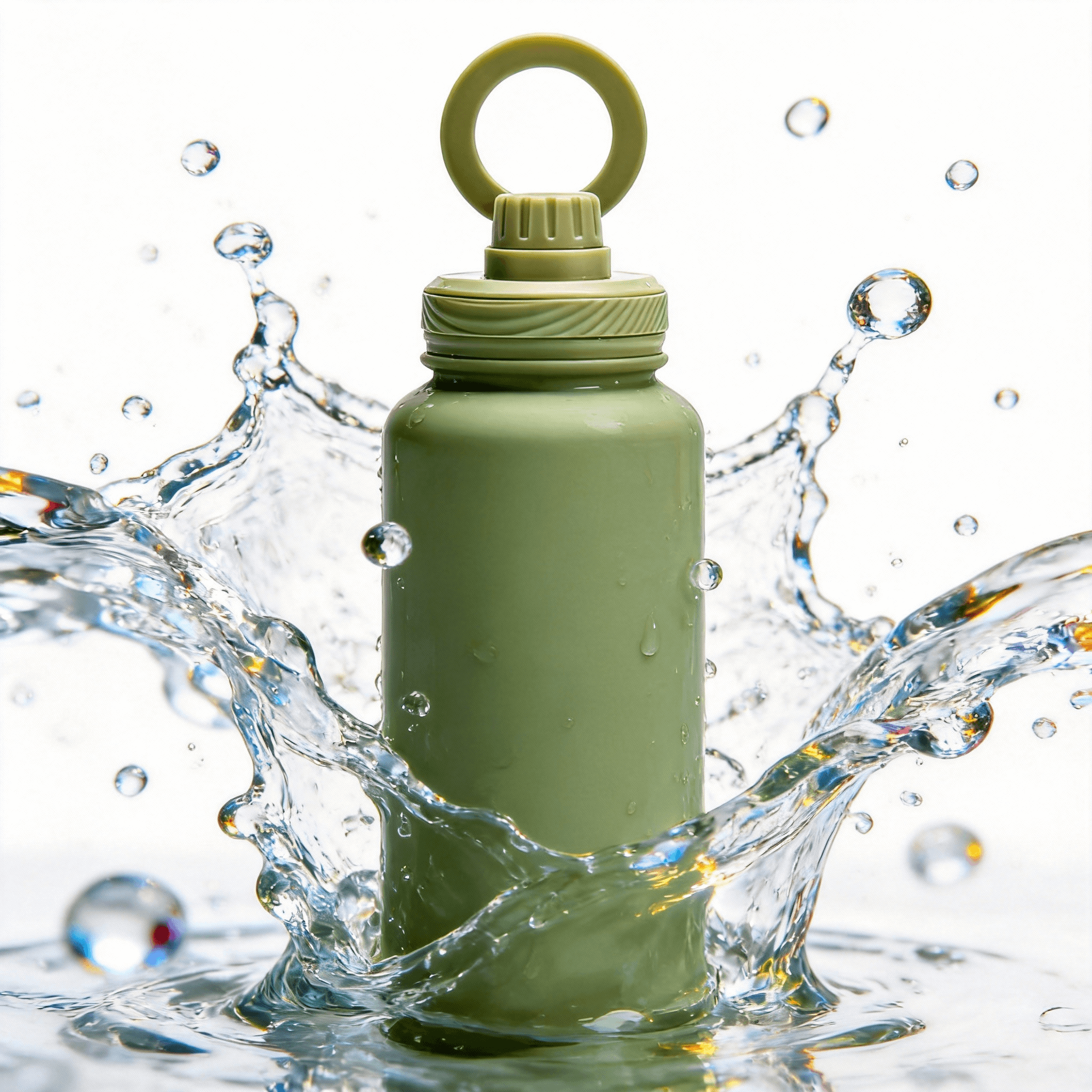 Athletica Wellness co  Custom Water Bottle - Green | 1L Magnetic Tumbler Flask