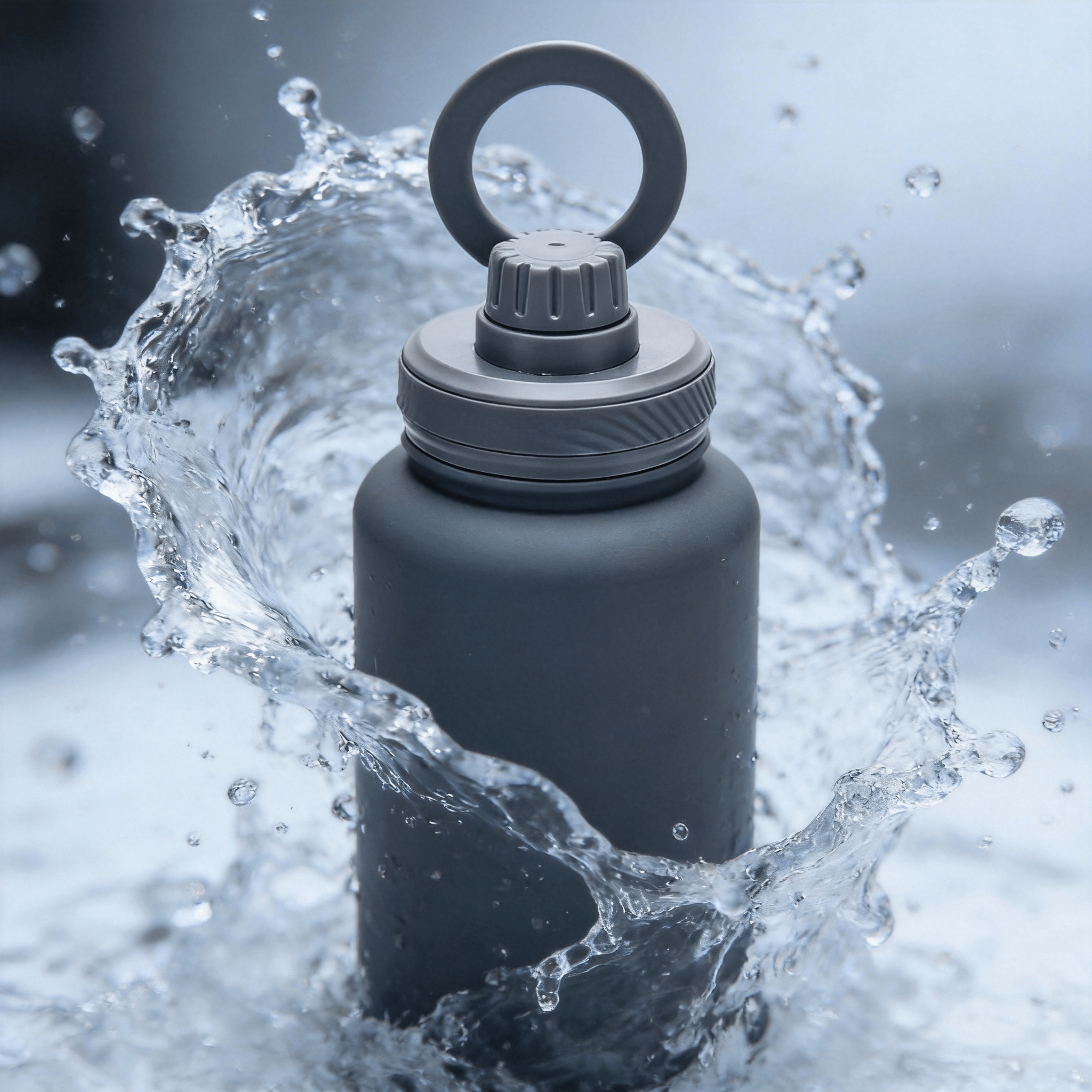 Athletica Wellness Co Custom Water Bottle - Charcoal Grey | 1L Magnetic Tumbler Flask