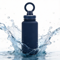 Athletica Wellness Co Custom Water Bottle - Navy Blue | 1L Magnetic Tumbler Flask