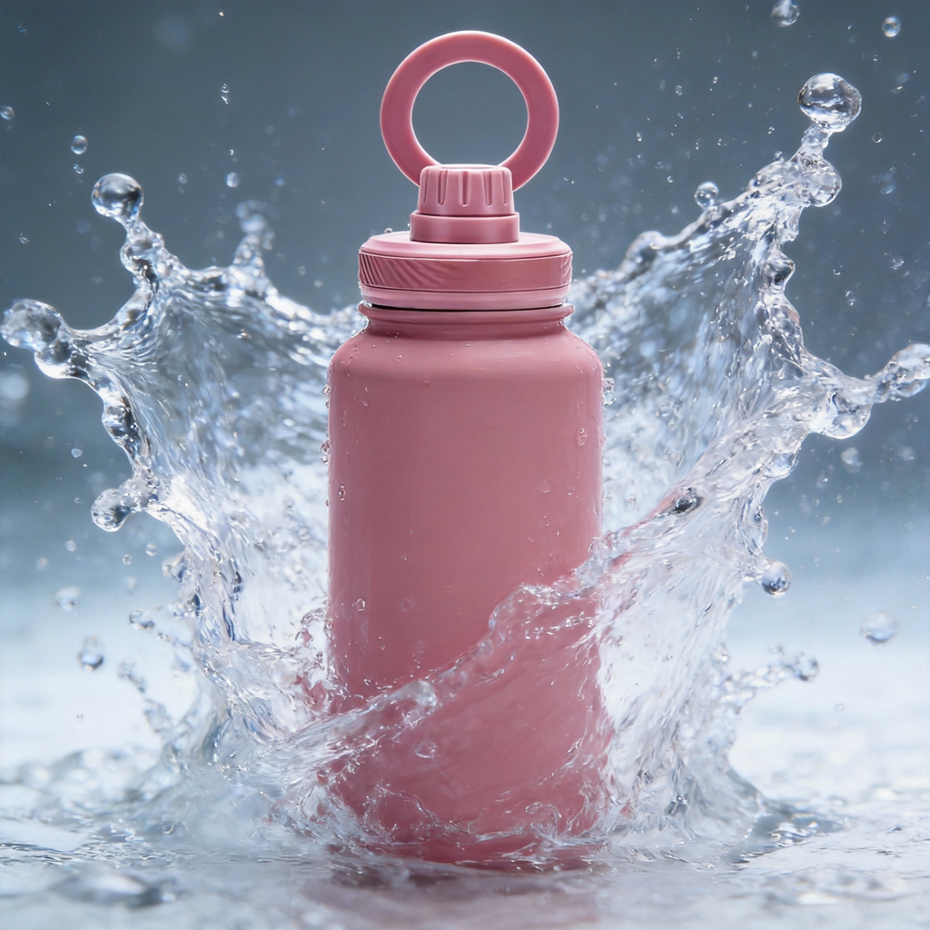 Athletica Wellness Co  Custom Water Bottle - Rose Pink | 1L Magnetic Tumbler Flask