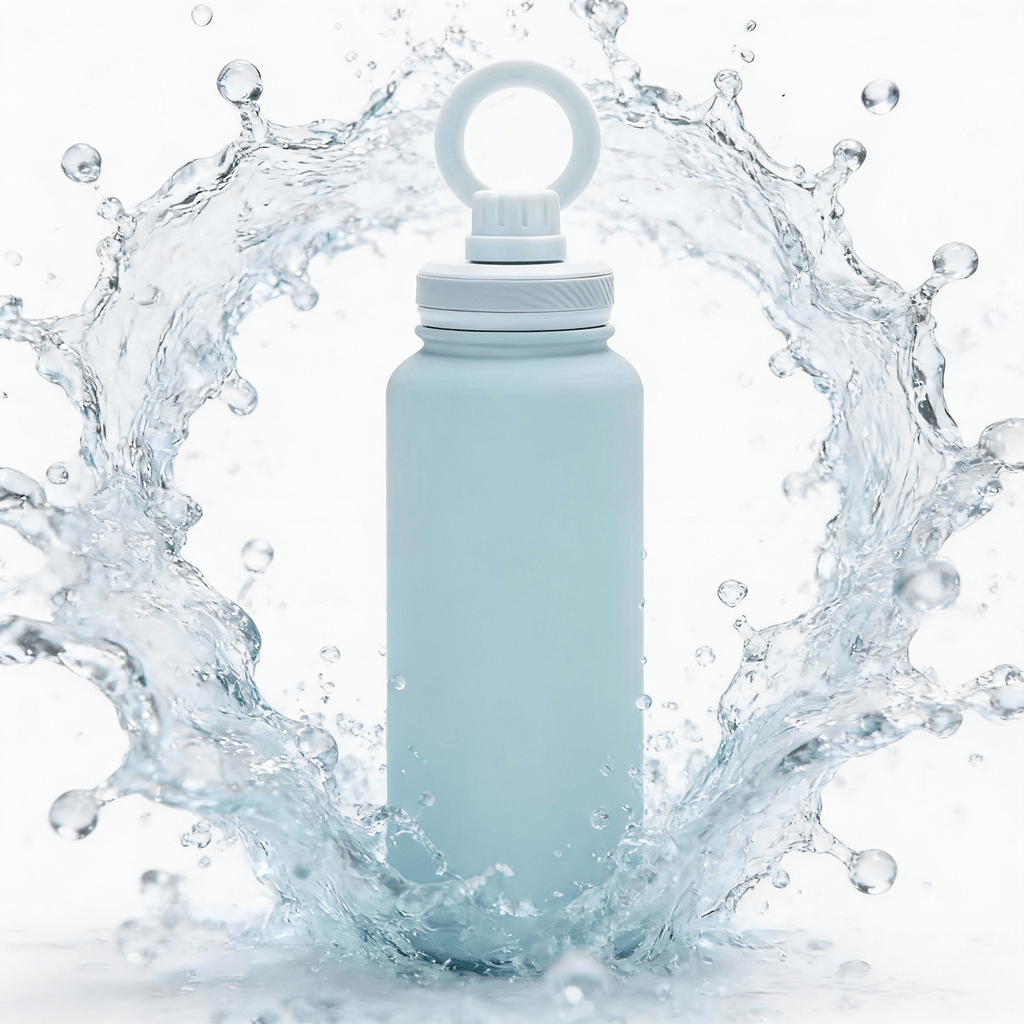 Athletica Wellness co Custom Water Bottle -dusty blue | 1L Magnetic Tumbler Flask