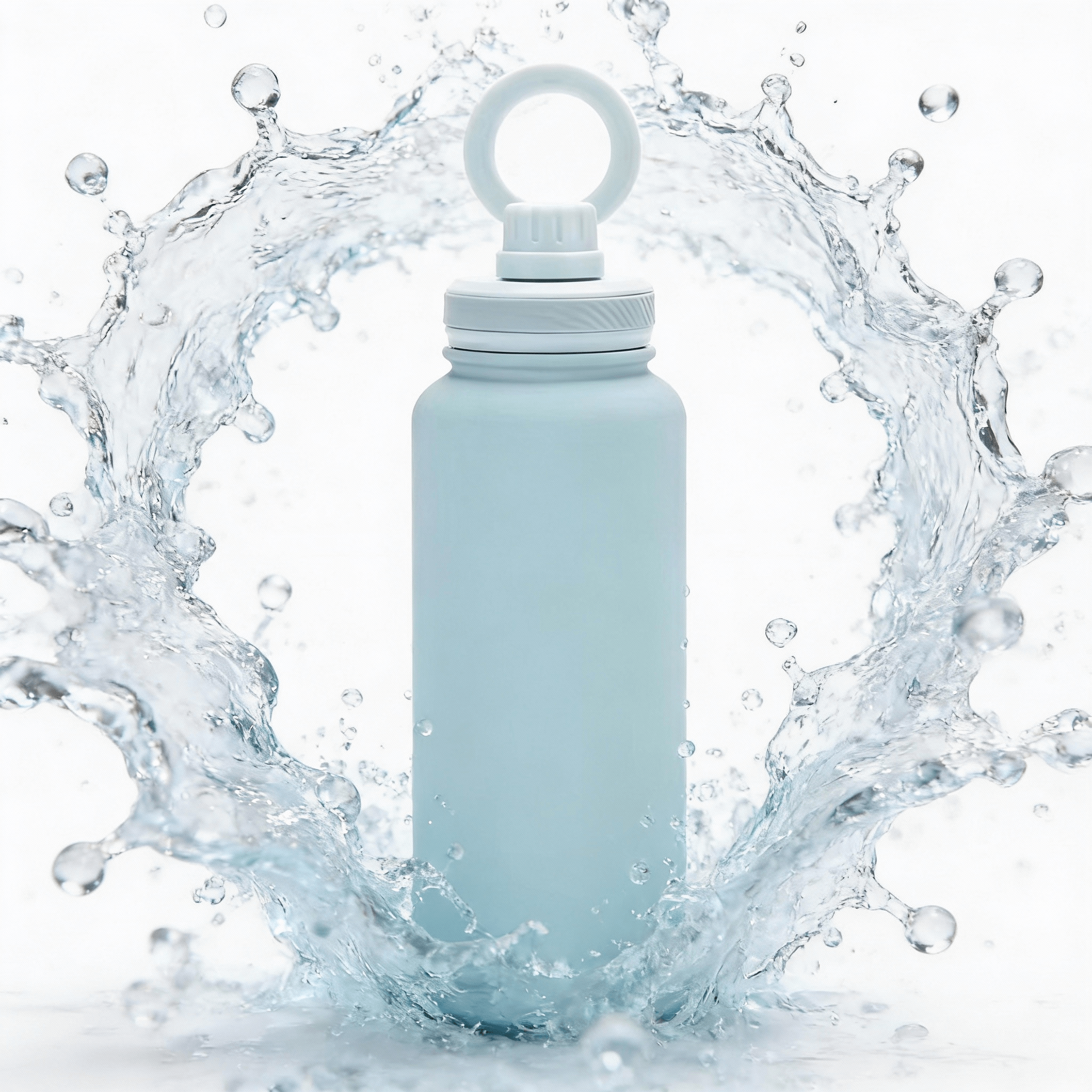 Athletica Wellness co Custom Water Bottle -dusty blue | 1L Magnetic Tumbler Flask