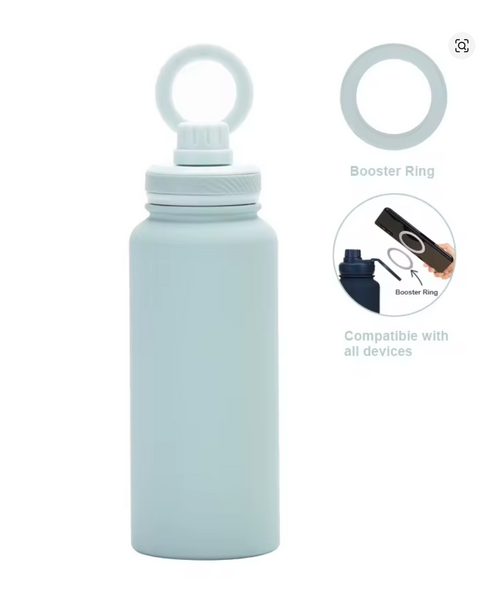 Athletica Wellness Co  Custom Water Bottle -White | 1L Magnetic Tumbler Flask